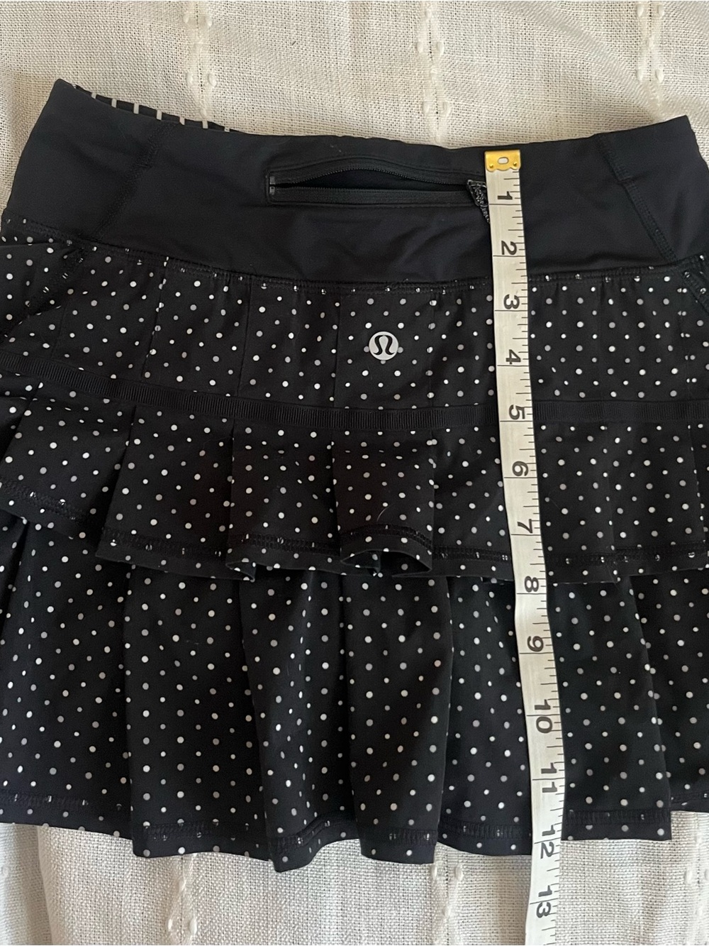 Lululemon Run: Pace Setter Skirt Chevron Dot Black Running Athletic Skort 2 - Picture 6 of 9